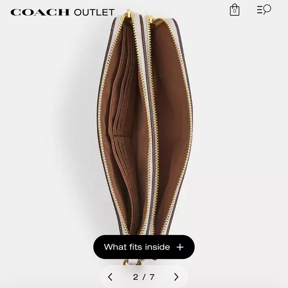 Coach Signature Canvas Wristlet in Cream and Sand w/ gold detailing - Picture 6 of 6